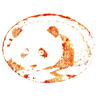 Postcard: "In Winter" – Belly-lying Panda